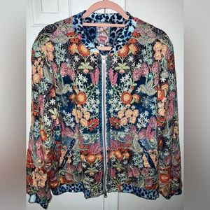 Johnny Was Limited Edition Embroidered Bomber Jacket LARGE